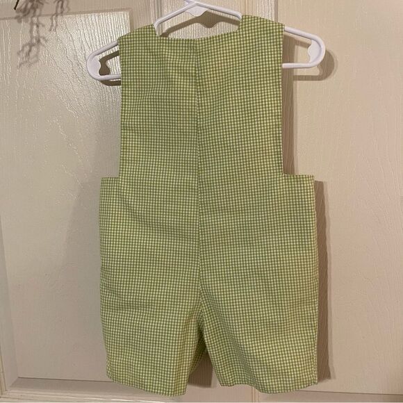 Silly Goose Hand Smocked Giraffe Shortalls 12m - Picture 5 of 6